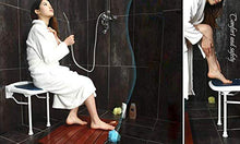 Sgabello per doccia a parete del bagno con gamba, sedile pieghevole per sedia da doccia Supporto da banco per sgabello a ribalta di sicurezza per adulti, anziani, vasca da bagno, blu, regolazione