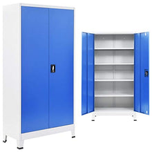 Tidyard Armadio per Ufficio in Metallo,Armadio Schedario- Disponibili in Diverse Misure 90x40x180 cm Grigio e Blu