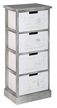 fumer Cassettiera 4 Cassetti in Legno Massello 38x28x86 cm Marilyn Grigio