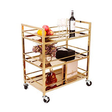 Carrello di Servizio, Carrello del Vino con Ruote in Acciaio Inossidabile a 3 Strati, Veicolo Multiuso Funzionale (Dimensioni: 74 * 45 * 88 cm)