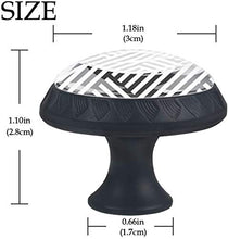 Strisce bianche nere geometriche Pomelli per Porta Set di 4 Pomelli per Mobili Manopole per Cassetti Cucina Armadio Vetro