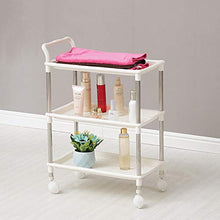 WY&WY Carrello da Bar Cucina Multifunzione rotolamento Carrello a 2 Piani Carrello di stoccaggio con Ruote e Maniglie per Cucina Trucco Bagno,A