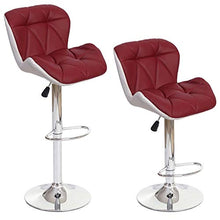 Mendler Coppia sgabelli con poggiapiedi HWC-A92 Acciaio Cromato Ecopelle Bordeaux