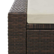 Tidyard Lettino Prendisole Doppio in Polyrattan,Lettino Prendisole Doppio da Giardino Piscina Spiaggia in Rattan Marrone