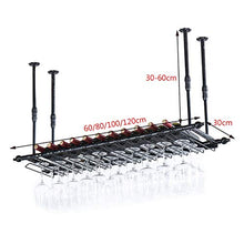 FAFZ Portavini Portabottiglie in Metallo A Soffitto, Altezza E Distanza Regolabili, Portabicchieri da Appendere, Adatto per Ristoranti, Bar, KTV (Size : 100cm)