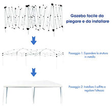 Goplus Gazebo da Giardino Pieghevole 3 X 6 m Tenda Padiglione da Giardino per Campeggio, Facile da Trasportare con Borsa (Bianco)