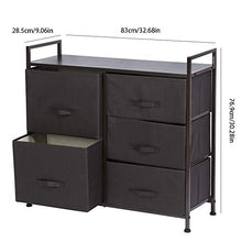 EVTSCAN Armadio Portaoggetti, Moderno 5 Cassetti Domestici Scaffale Organizzatore Per Ingresso Camera Da Letto Corridoio - Marrone Scuro