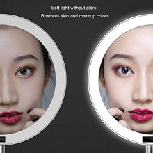 Specchio per Trucco a LED con Lampada, Specchio per Trucco con Luce, dimmer Continuo, Ricarica USB, sensore Viso Intelligente, Rotazione di 360 °