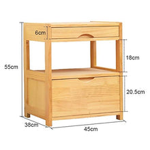 FEANG Semplice Comodino Comodino Comodino con 2 cassetti e stoccaggio Scaffale Laterale tavolino Quadrato Armadio Armadio Armadio per Camera da Letto