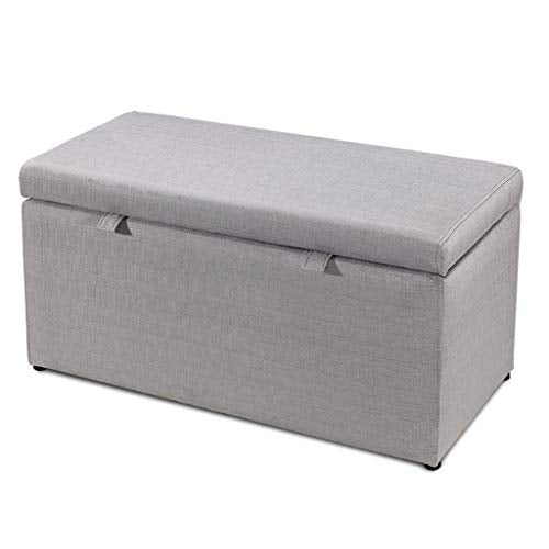 Jiangang-Ottomane Mobili per la casa e Giardino Sgabello per sgabelli Pouf sgabelli丨Panca per sedersi e sgabelli丨Pouf Sgabello Imbottito per sgabelli-90X43X45cm (Color : Light Grey)