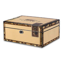 YHNJI - Custodia per sigari, umidificatore per sigari, in legno di cedro marrone, con rivestimento in legno di legno e scatola per igrometro, ideale come regalo per familiari e amici