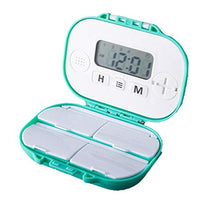 Rtengtunn Stoccaggio di medicinali a 4 Griglie con promemoria Allarme Pillola Tablet Sorter Box Organizer