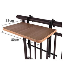 N/Z Daily Equipment Side Tables Folding Balcony Deck Table Adjustable Balcony Railing Table Folding Table Hanging Railing Table Dining Garden for Portable Barbecues Food Drinks Decorations