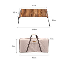 ZKK Tavolo Pieghevole, Tavolo Pieghevole in Acciaio Inox Portatile per Campeggio all'aperto, Ristorante, Campo, Tavolo da Campeggio (Color : Wood Color)