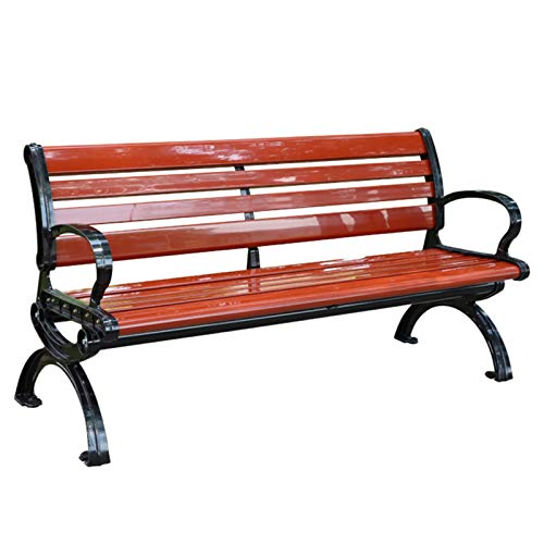 GUARD Panchina da Giardino All'aperto, Panchina 3 Posti Resistente alle Intemperie con/Senza Schienale, Struttura in Metallo E Acciaio E Sedile in WPC Anticorrosivo