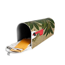Stampa botanica su vecchia pagina del libro dal design unico per cassetta delle poste, copertina magnetica per giardino e cortile, dimensioni standard 53 x 45 cm
