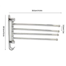 wifehelper Portasciugamani Portasciugamani in Acciaio Inox 304 con 4 Girevoli e Supporto per Asciugamani Portasciugamani per Hotel