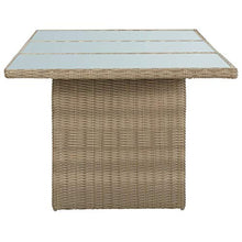 Qnotici Tavolo da Pranzo da Giardino Tavolo da Campeggio Tavolo da Buffet Tavolo da Festa tavolino da Giardino 200x100x74 cm Vetro e polyrattan Marrone e Trasparente