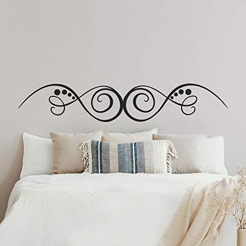 T-MK366 - Adesivi per testiera del letto, 26 x 140 cm, colore: Nero