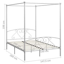 BIGTO - Struttura per letto a baldacchino, in metallo, per camera da letto, stile bianco, 140 x 200 cm