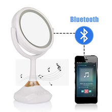 MMWYC Specchio di vanità da Tavolo a Specchio for Musica Bluetooth LED con Specchio for Trucco Illuminato da Altoparlanti Specchio for Trucco con Luce