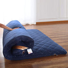 Morbido Doppia Giapponese Sleeping Pad Spessore 7cm per Dormitorio per Studenti,Spesso Pieghevole Materasso Futon,Traspirante Materasso Tatami Blu 100x200cm(39x79inch)