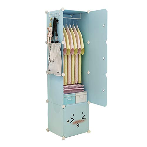 Locker Gitter Armadio Armadio Rimovibili di Plastica Noleggio Scaffali Abbigliamento Home Camera Dormitorio Blu 39X47X147CM MUMUJIN