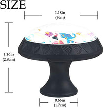 Dinosauri Cartoon Colorati Pomelli per Porta Set di 4 Pomelli per Mobili Manopole per Cassetti Cucina Armadio Vetro