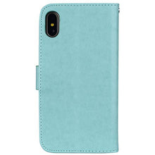 Robinsoni Cover Compatibile con iPhone X/iPhone XS Case Scintillare Glitters Lucido Portafoglio Libro Custodia Retro 3D Rosa Stampato Pelle PU Libretto Cover Foglio Flip Magnetica Fiore Caso, Verde