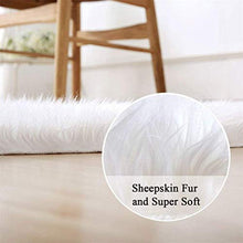 KAIHONG Faux Pelliccia di Agnello di Pecora Tappeto,Pelliccia Sintetica Tappeto Vello (30 x 30 cm, Bianco)
