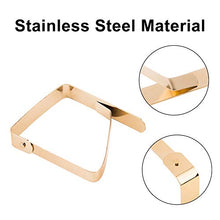 INCREWAY - Set di 4 mollette per tovaglia, in acciaio INOX dorato, resistenti, per tavoli di spessore inferiore a 5 cm