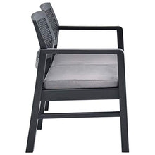 Tidyard Panca Panchina Giardino con 2 Posti a Braccioli Schienale in Plastica Antracite,Panca Panchina da Esterno in Plastica,Panca Panchina 2 Posti,Panca Panchina in Plastica 120 x 58 x 75 cm