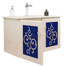 Shop Chic Mobiletto con lavabo a sospensione Crystal legno a vista mobile bagno sospeso 90 cm in stile moderno base con lavabo in ceramica