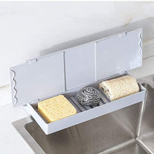 Yarnow Lavello Paraspruzzi Telescopico Staccabile Schermi per Schizzi di Sapone Pennello Portaspugna per Cucina Bagno (Grigio)
