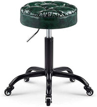 GST Sedie Sgabello Girevole per Salone Girevole, Sollevamento Regolabile con 5 Ruote, Sedile Imbottito, Ideale per Tatuaggio Spa Salone di Bellezza, Marrone/Nero/Verde (Colore: Marrone)