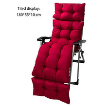 Beenle-Icey Cuscino Imbottito Per Sedia A Sdraio, Spiaggine E Poltrone, Cuscini Lettini Prendisole, Ricambio Per Chaise Longue E Sedie Da Giardino, Esterni, Veranda, 180 * 55 * 10CM (Vino rosso)