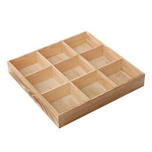 #N/A/a Organizzatore del Cassetto del Vassoio di Immagazzinaggio della Scrivania della Scatola di Legno Solido per I Cosmetici dei Gioielli - 10x10x4.7 Centimetri 9 Griglie