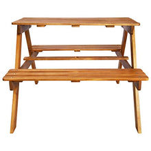 Festnight Tavolo da Picnic per Bambini in Legno di Acacia con Ombrellone,Tavolo da Giardino per Bambini in Legno con Ombrellone 79x90x60cm