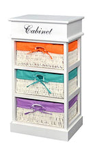 ts-ideen - Cassettiera comò con 3 cesti dalla fodera colorata, colore: Bianco, Arancio, Verde, Lilla