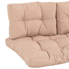 giordano shop Set 3 Cuscini Seduta e 2 Schienali per Pallet in Poliestere Imbottito Beige