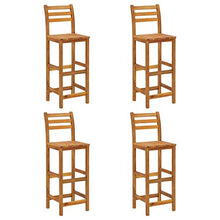 Tidyard 3/5/7 pz Set da Bar Cucina Classico in Legno Massello di Acacia,Set Tavolo e Sedie da Bar Legno,Set Tavolo e Sedie da Cucina Legno,Set Tavolo Rettangoalre e 2 Sedie con Schiena da Bar Legno