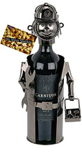 BRUBAKER Portabottiglie per Vino - Idraulico - Decorazione in Metallo - Portabottiglie con Biglietto d'Auguri - Regalo del Vino