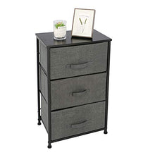 YOURLITEAMZ - Cassettiera verticale a 3 cassetti, con struttura in metallo, piano in legno, organizer in tessuto non tessuto, per abbigliamento, maglioni, jeans, coperte, colore: Nero