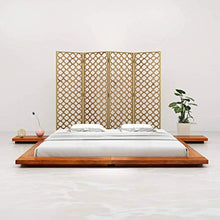 SKM Giroletto Futon Giapponese in Legno Massello Acacia 200x200 cm