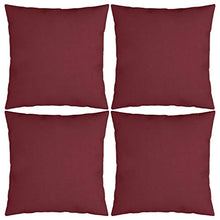Buyounger Cuscini Decorativi 4 pz Rosso Vino 50x50 cm in Tessuto