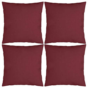 vidaXL Cuscini Decorativi 4 pz Rosso Vino 50x50 cm in Tessuto