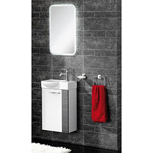 Fackelmann – Set di mobili da Bagno sceno Ospiti WC 3 Pezzi 45 cm Bianco Antracite con mobiletto da Bagno & Ceramica Bacino & LED Specchio Element