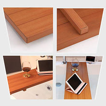 Vasca da Bagno Vassoio, Bagno Log Antiscivolo Rack Cellulare iPad Staffa Scaffale Vino Scaffale, Adatto per Vasca da Bagno Dell'hotel, 76x26x2.5 Cm