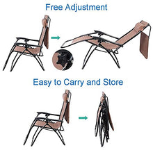 Sywlwxkq Sedie Zero Gravity con Tettoia Lettino Sdraio Reclinabile per Spiaggia Patio Giardino Campeggio Supporto Esterno 200 kg Marrone
