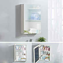 Armadietti a specchio Bagno Specchio Governo Alluminio dello Spazio degli Specchi Multi-Funzione A Parete Specchio Rettangolare Bagno Specchio Gabinetto (Color : Bianca, Size : 48 * 68 * 13cm)